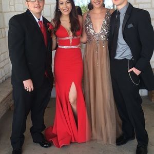 Red Sherri Hill prom dress